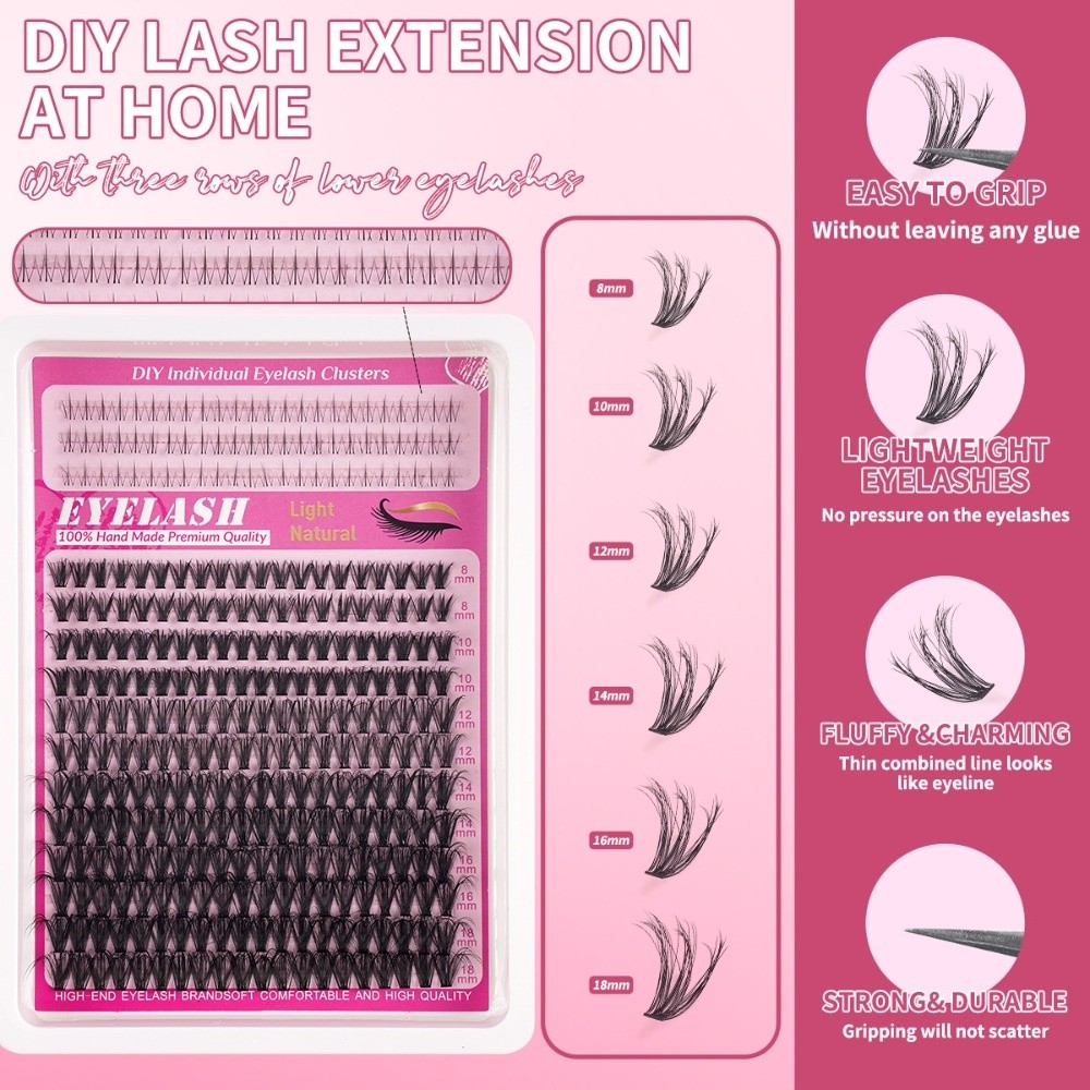 Cílios Postiços de 8-18mm de C - Eyelash Extension Cluster avaliação e preço